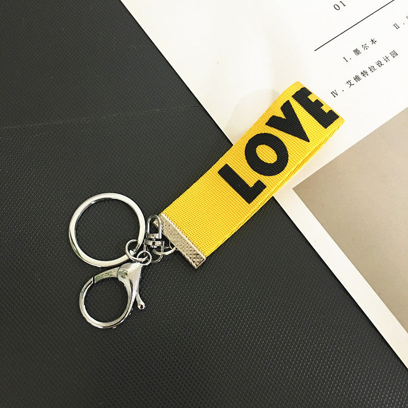 Wholesale English Alphabet LOVE Ribbon Keychains